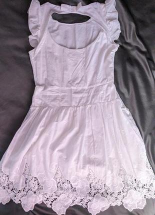 Шикарна біла бавовняна сукня з прояви, с-м6 фото