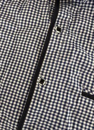 Чоловіча сорочка в клітинку рубашка в клітку темно-синя3 фото