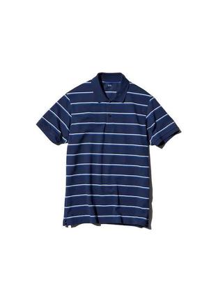 Футболка-поло uniqlo в смужку dry piqué t-shirt
