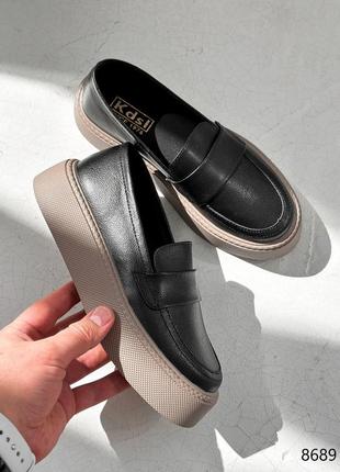 Лоферы женские diana черный натуральная кожа