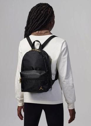 Nike jordan black and gold mini backpack 7a0857-023 маленький рюкзак наплічник оригінал - 10л4 фото