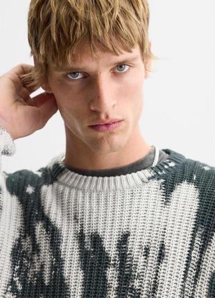 Свитер мужской серовато-бежевый zara new