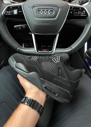 Зимние мужские кроссовки summary air jordan 4 winter black (мех) 41-42-44