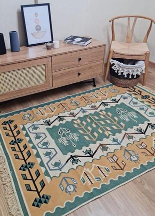 Ексклюзивний турецький бавовняний двосторонній килим без ворсу, розмір 80x1508 фото