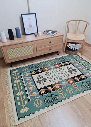 Ексклюзивний турецький бавовняний двосторонній килим без ворсу, розмір 80x1506 фото