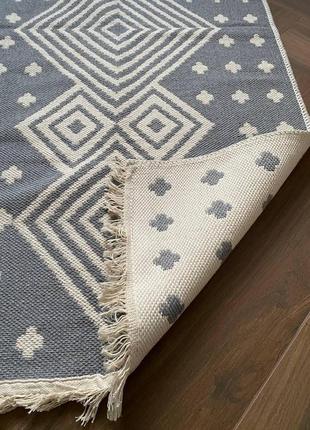 Сірий етнічний бавовняний килим для дому, розмір 80x1507 фото