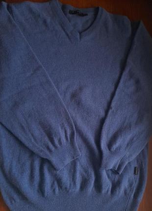 Мужской свитер шерстяной kitaro men пуловер джемпер синий xl размера германия4 фото