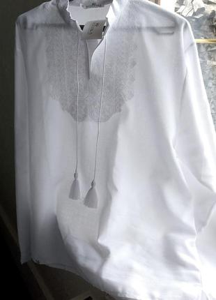 Вышиванка мужская белая, xl-xxl