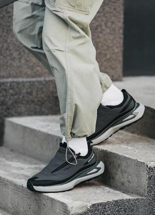 Чоловічі утеплені кросівки salomon odyssey gore-tex black grey саломон чорного з сірим кольорів термо