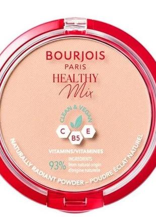 Компактна пудра для обличчя bourjois poudre compacte healthy mix clean, 03 beige rose, 10 г1 фото