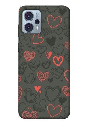 Чохол із принтом на моторола мото джі 23 милі серця / чохол із принтом на motorola moto g23