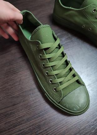 Уцінка зелені хайки кеди кросівки мокасини конверси 45 р 28 см3 фото