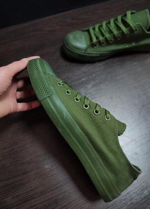 Уцінка зелені хайки кеди кросівки мокасини конверси 45 р 28 см4 фото