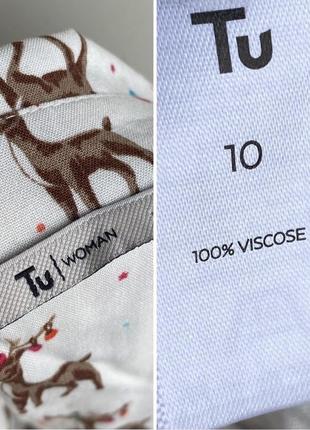 Рубашка в оленях вискоза tu животный принт олени