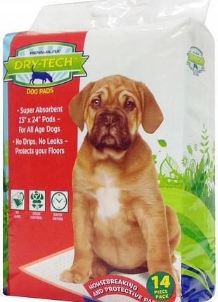 Пелюшки для собак 61 * 58 см dry-tech penn-plax, 14 шт