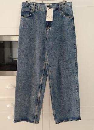 Широкие джинсы высокая посадка от zara