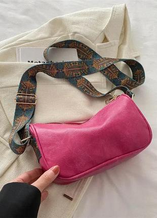 Жіноча стильна сумка крос боді з широким плечовим ременем fashion | 6136-3