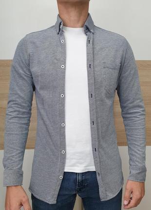 Jack & jones - s-xs - сорочка чоловіча рубашка мужская сіра9 фото