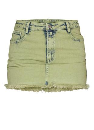 Красивая юбка мини вареная с необработанным низом с8