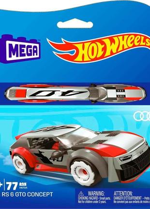 Конструктор mega brands hot wheels race car audi rs 6 gto (77 деталей) hkf946 фото