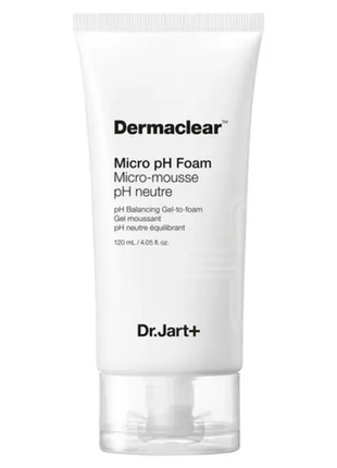 М'яка гель-пінка для вмивання з ph 5.5 dr.jart+ dermaclear micro ph foam ph 5.5, 120 мл