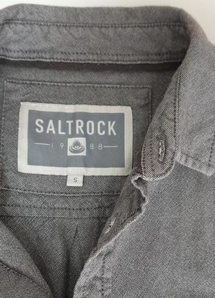 Saltrock - s-m - сорочка чоловіча рубашка мужская сіра3 фото