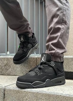 Мужские кроссовки nike air jordan 4 retro black cat7 фото