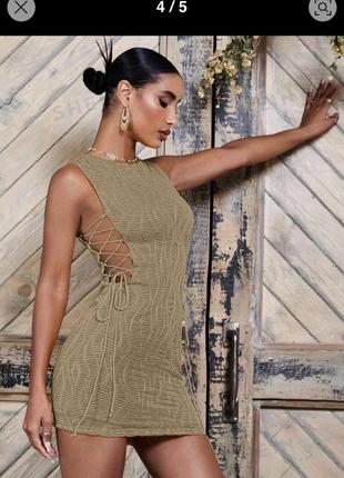 Shein bae тренд сукня зі шнурівкою по фігурі4 фото