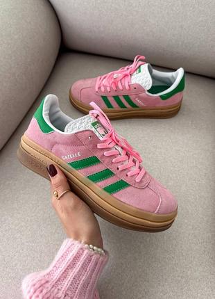 Adidas gazelle bold pink/green