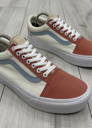 Женские кроссовки, кеды vans old skool platform twill pastel low top (26 см)