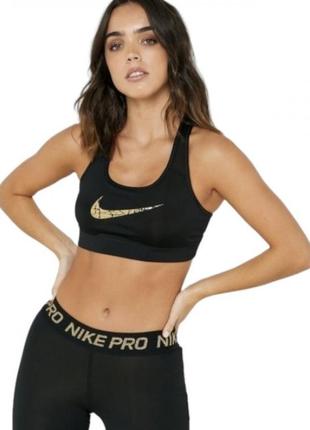 Чорний топ, бра для занять спортом nike dri-fit
