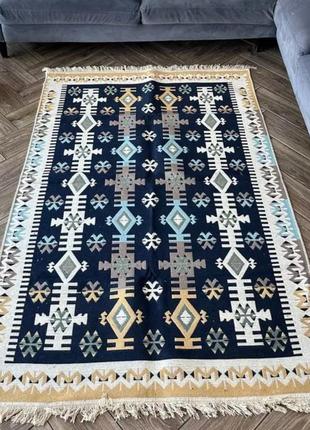 Турецький двосторонній безворсовий килим з бавовни, розмір 80x1507 фото