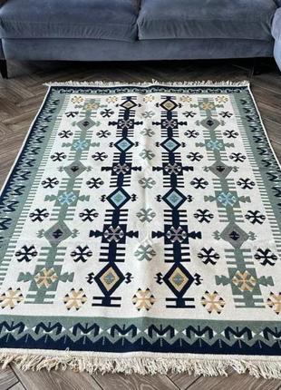 Турецький двосторонній безворсовий килим з бавовни, розмір 80x1506 фото