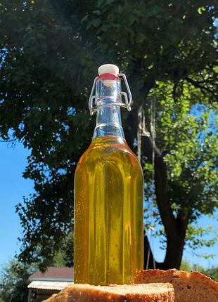 Масло подсолнечное сыродавленное, нерафинированное невымороженное, бутылка - стекло, 500 мл