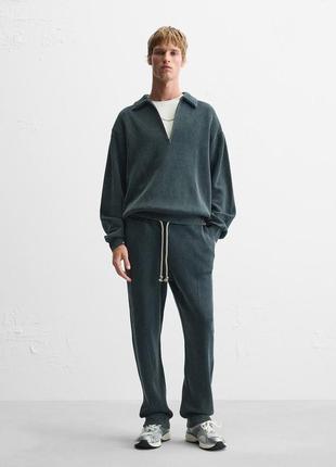 Вареный мужской костюм синий zara new