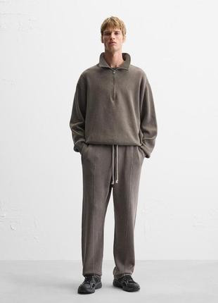 Вареный спортивный серый мужской костюм zara new