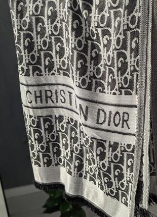 Палантин шарф, хустка christian dior женский шарф диор темно-серый