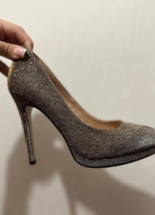 Туфли dorothy perkins серебряные золотые5 фото