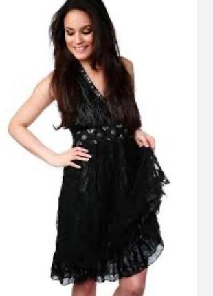 Черное коктейльное платье