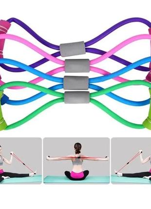 Эспандер для фитнеса fitness тренировок похудения спорта йоги восьмерка для мужчин женщин