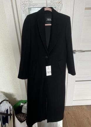 Новое макси длинное шерстяное пальто зара