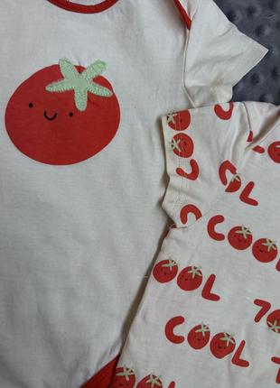 Боді короткий рукав 9-12 міс помідор sinsay