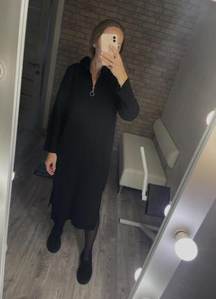 Платье миди на замке свободный фасон