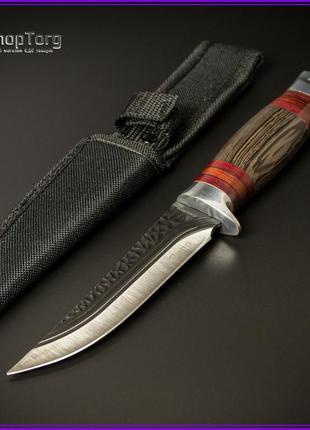 Нож мультитул тигр кованый fixed с деревянной рукоятью в нейлоновом чехле