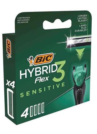 Змінні картриджі д/гоління flex 3 hybrid sensitive 4шт тм bic1 фото