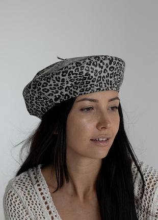 Берет лео с эко кожи d.hats