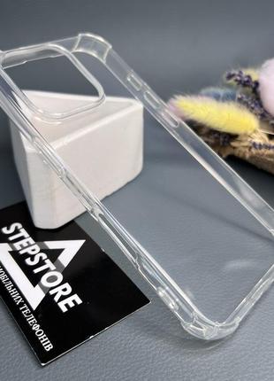 Чохол для iphone 16 pro прозорий силіконовий із куточками протиударний товстий clear