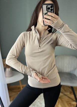 Бежева спортивна кофта лонгслів h&m sport