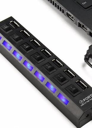 Usb хаб combi концентратор на 7 портов с подсветкой
