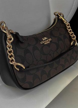Сумка coach з натуральної шкіри